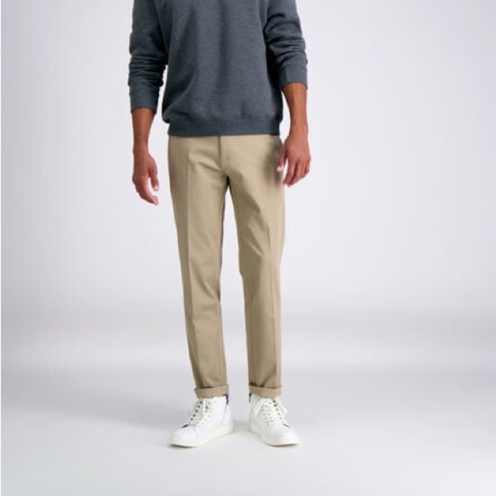 Haggar® Men's Wrinkle Free Performance Khaki Straight Fit Flat Front Pant